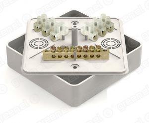 Коробка GE распаячная 100*100*29 ОУ с колодкой, шиной белая