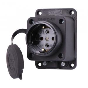 Розетка наружней установки прямая с заглушкой каучук 16А 2P+PE 220-240V (0103)