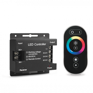 Контроллер для RGB 288W 24A с сенс.пульт.чёр.Gauss