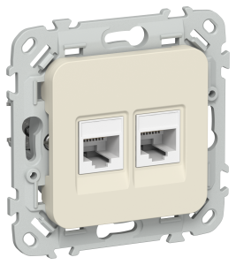 Розетка RJ45+RJ11 кат.5Е UTP С/У Сливочный FLITE