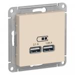 Розетка USB А+А 5В 2,1А С/У Бежевый AtlasDesign