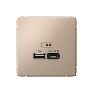 Розетка USB А+С (А7,5Вт+С45Вт) С/У Песочный ArtGallery