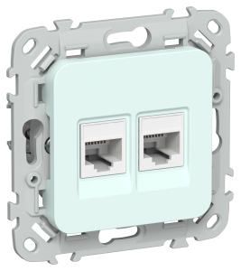 Розетка RJ45+RJ11 кат.5Е UTP С/У Холодный Лед FLITE