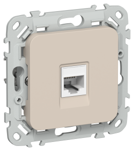 Розетка RJ45 кат.6 UTP С/У Льняной FLITE