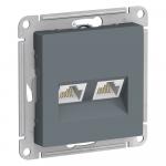 Розетка RJ45+RJ45 кат.5Е С/У Грифель AtlasDesign