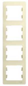 Рамка 4-я вертикальная Бежевый Glossa
