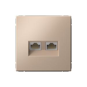 Розетка RJ45+RJ45 кат.6А С/У Песочный ArtGallery