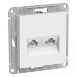 Розетка RJ45+RJ45 кат.5Е С/У Белый AtlasDesign