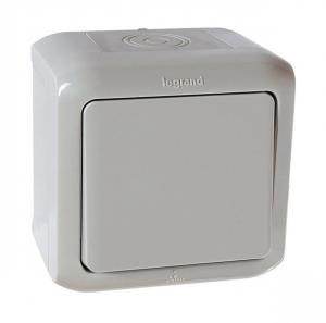 Кнопка 1-клавишная IP44 6А Серый Legrand Quteo
