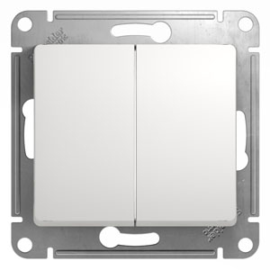 Переключатель 2-кл 10А С/У Белый Glossa