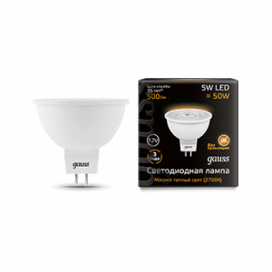 Лампа светодиодная GU5.3 MR16 5W 12V 3000K LED Gauss