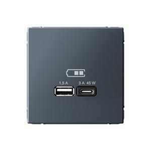 Розетка USB А+С (А7,5Вт+С45Вт) С/У Грифель ArtGallery