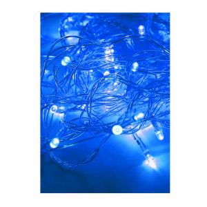Гирлянда светодиодная 100LED син. прозр. провод 10.8м (9.3+1.5) 8 режимов мигания IP20 син. Космос