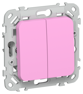 Выключатель 2-кл 10А С/У кнопочный Пурпурный FLITE