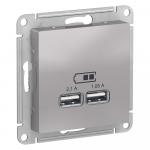 Розетка USB А+А 5В 2,1А С/У Алюминий AtlasDesign