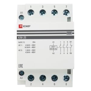 Контактор модульный КМ 25А 3NО+NC (3 мод.) EKF  PROxima