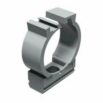 Держатель с фиксатором Д-32 для жесткой и гибкой трубы, серый