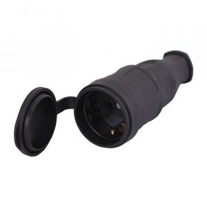 Штепсельный разъем с заглушкой каучук 16А 2P+PE 220-240V (0102)