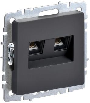 Розетка RJ11+RJ45 кат.5Е С/У Графит Brite