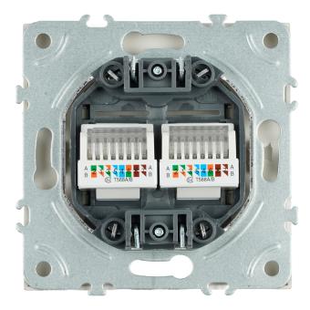 Розетка RJ45+RJ45 С/У Кашемир Эмили