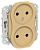 Розетка 2-м 10А С/У Б/К Шамуа FLITE