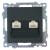Розетка RJ45+RJ45 С/У Черный Катрин