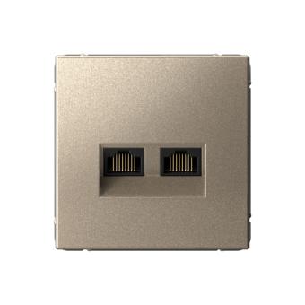 Розетка RJ45+RJ45 кат.6А С/У Шампань ArtGallery