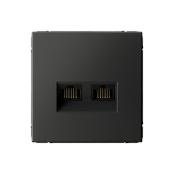 Розетка RJ45+RJ45 кат.6А С/У Базальт ArtGallery