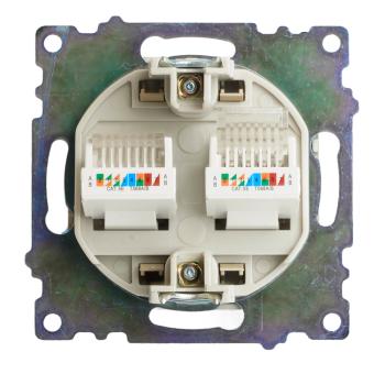 Розетка RJ45+RJ45 С/У Золото Катрин