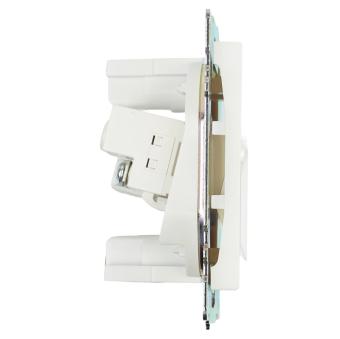 Розетка TV антенна + RJ45 С/У Белый Катрин